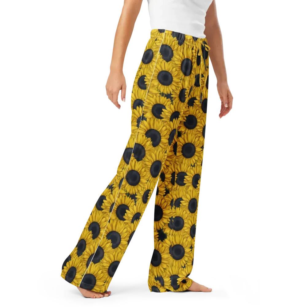 Sunflower Eclipse on Women's Pajama Pants — Right Front