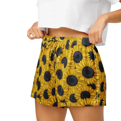 Sunflower Eclipse on a Women's Pajama Shorts