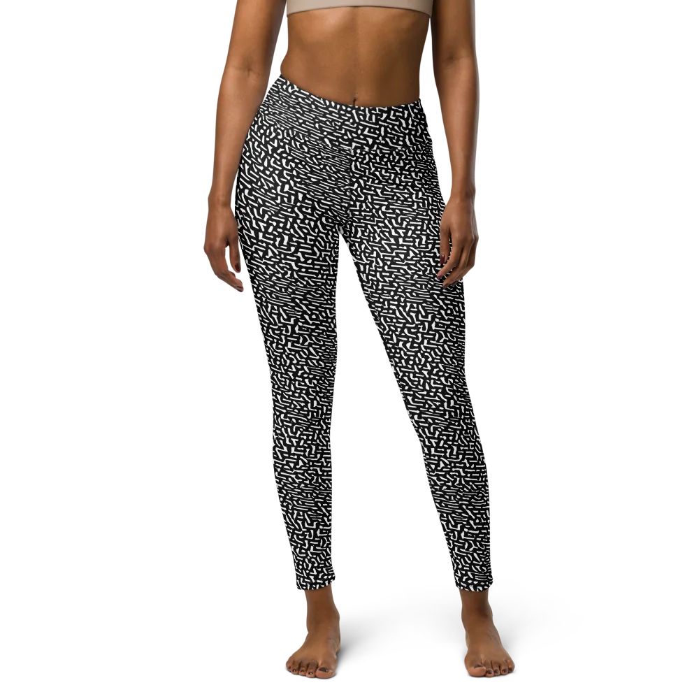 Ink Static on Yoga Leggings — Front