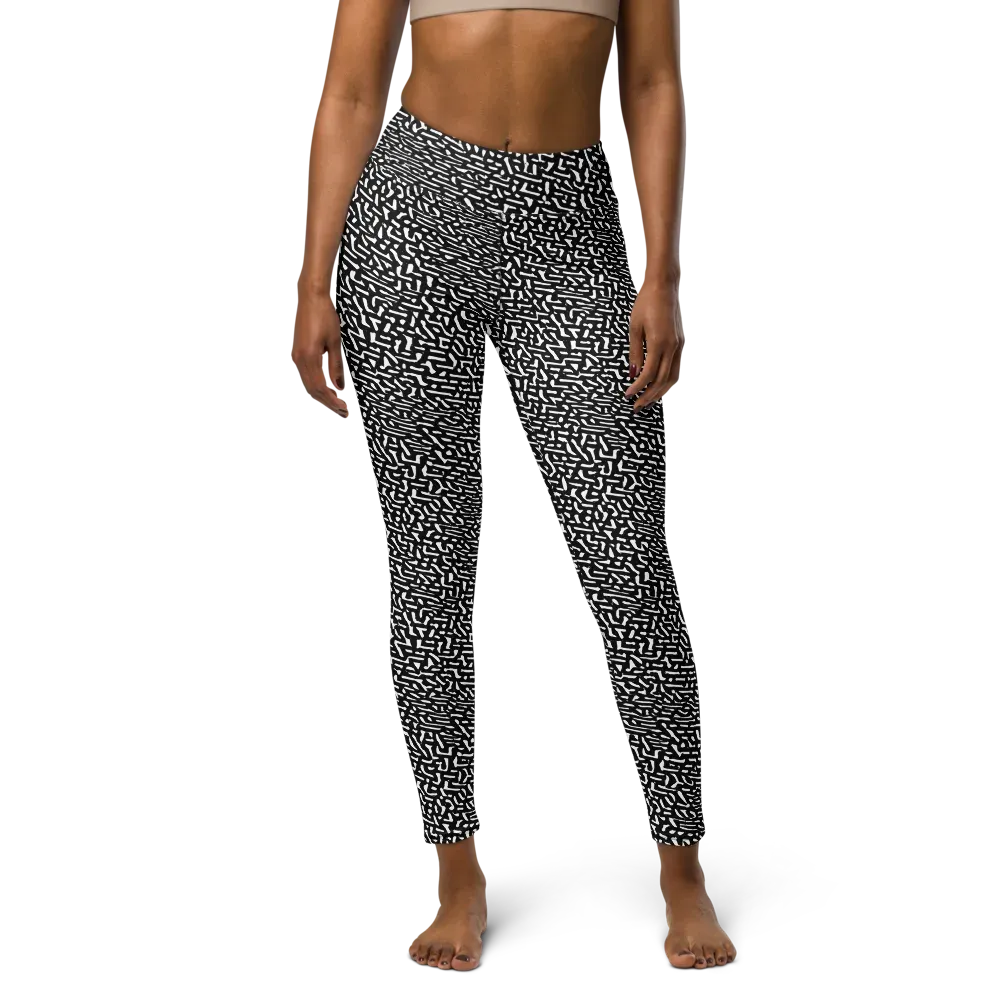 Ink Static on Yoga Leggings — Front