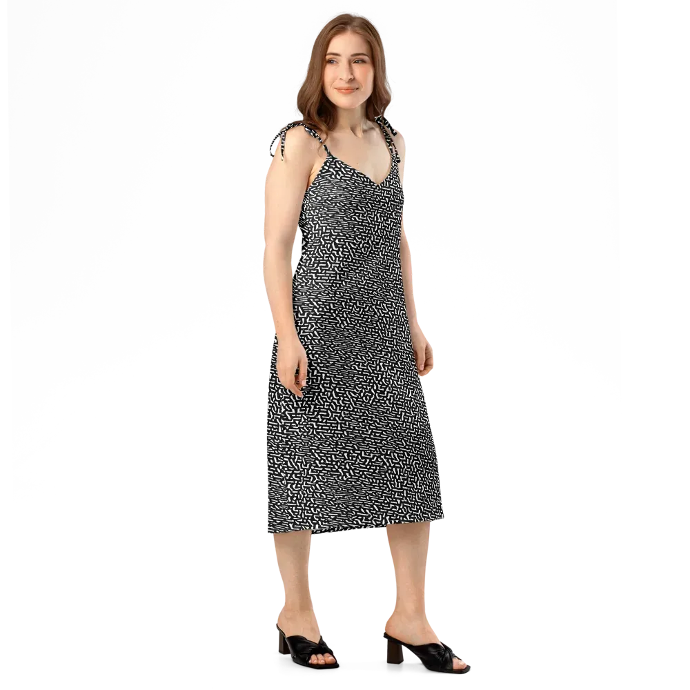Ink Static on Slip Dress — Right Front