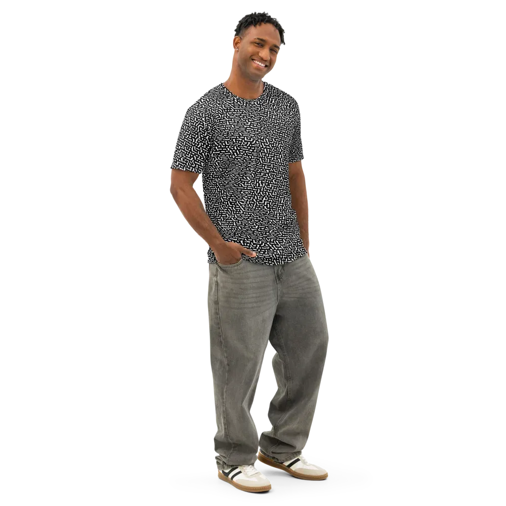 Ink Static on Men's Cotton Crew Neck T-Shirt — Right Front