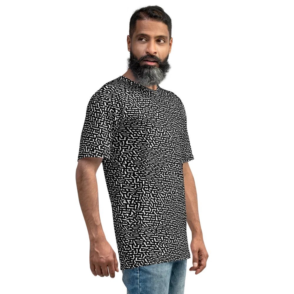Ink Static on Men's Crew Neck T-Shirt — Right