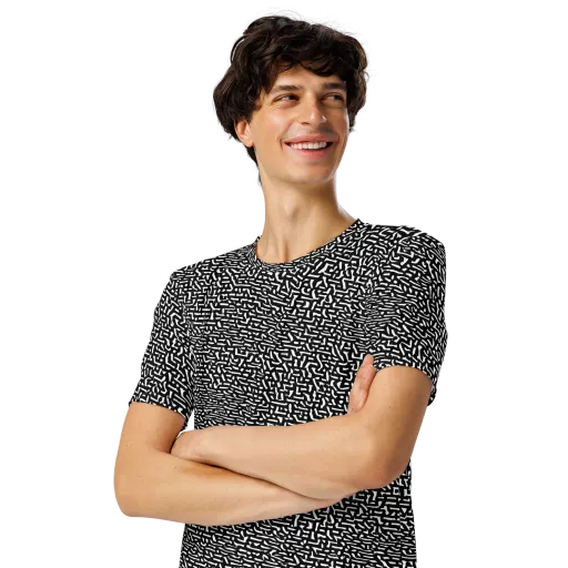 Ink Static on a Men's Crew Neck T-Shirt