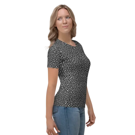 Ink Static on a Women's Crew Neck T-Shirt
