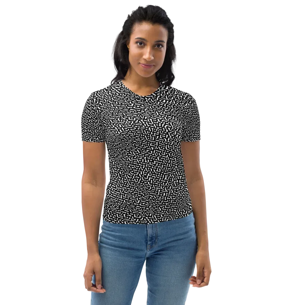Ink Static on Women's Crew Neck T-Shirt — Front