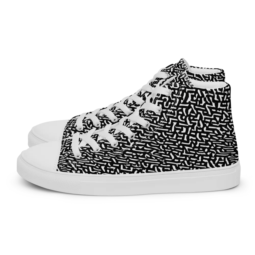 Ink Static on Women's High Top Canvas Shoes — Left