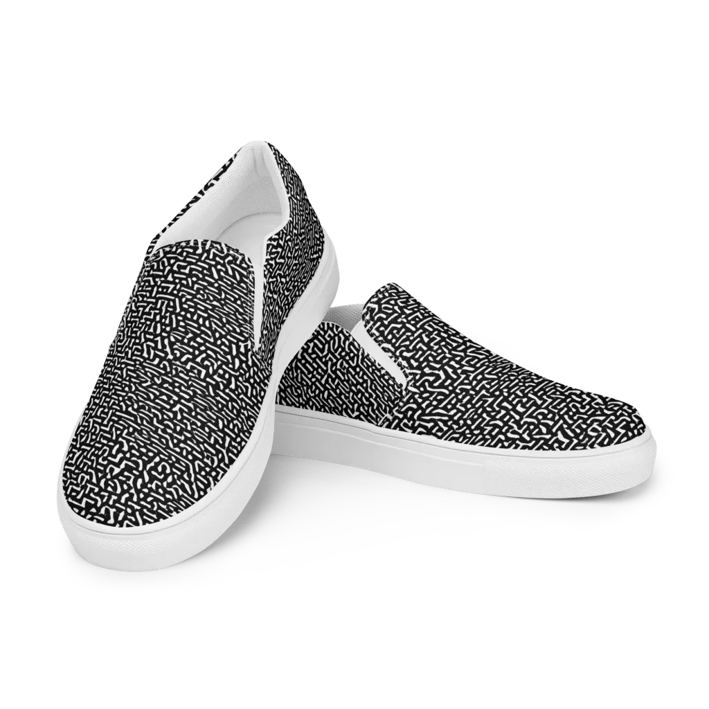 Ink Static on Women's Slip-On Canvas Shoes — Left Front