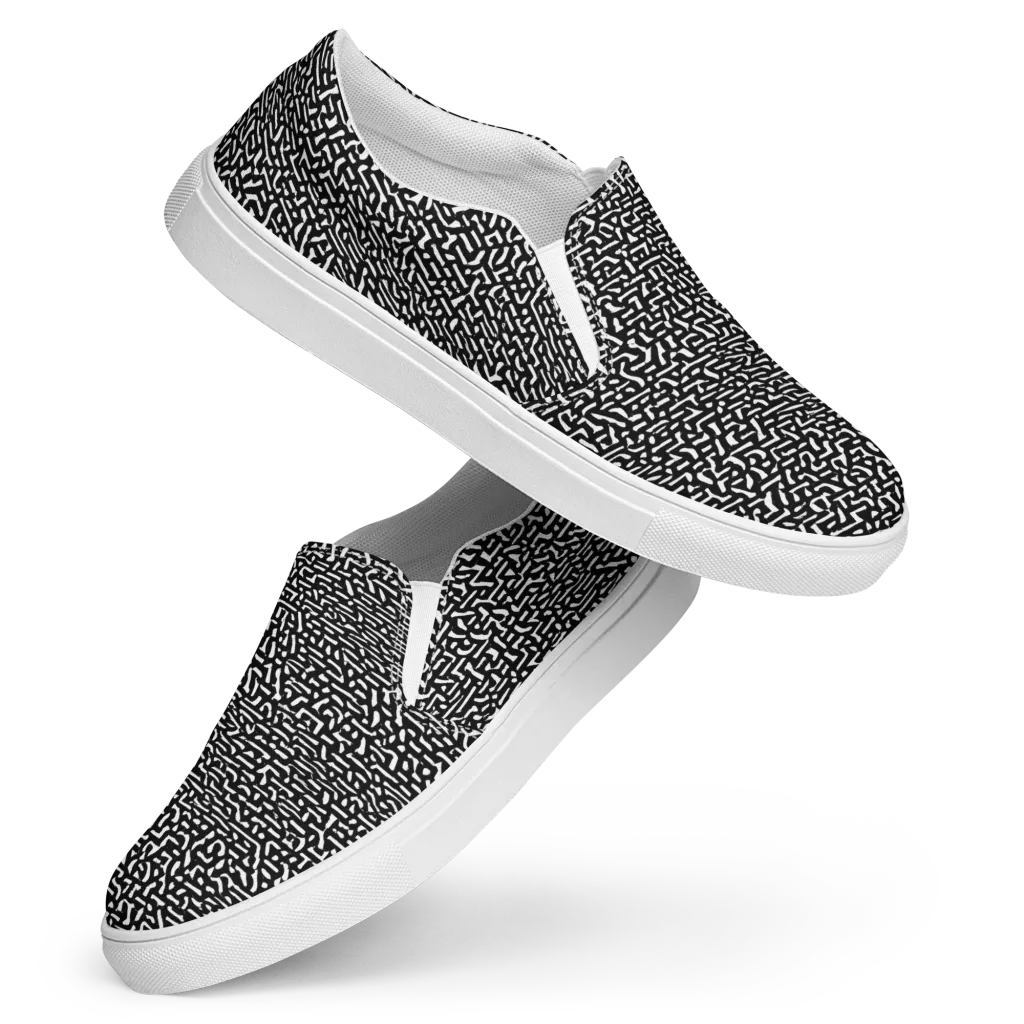 Ink Static on Women's Slip-On Canvas Shoes — Front