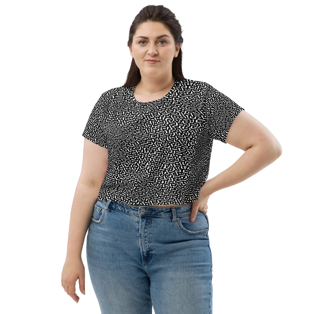Ink Static on Crop Tee — Front