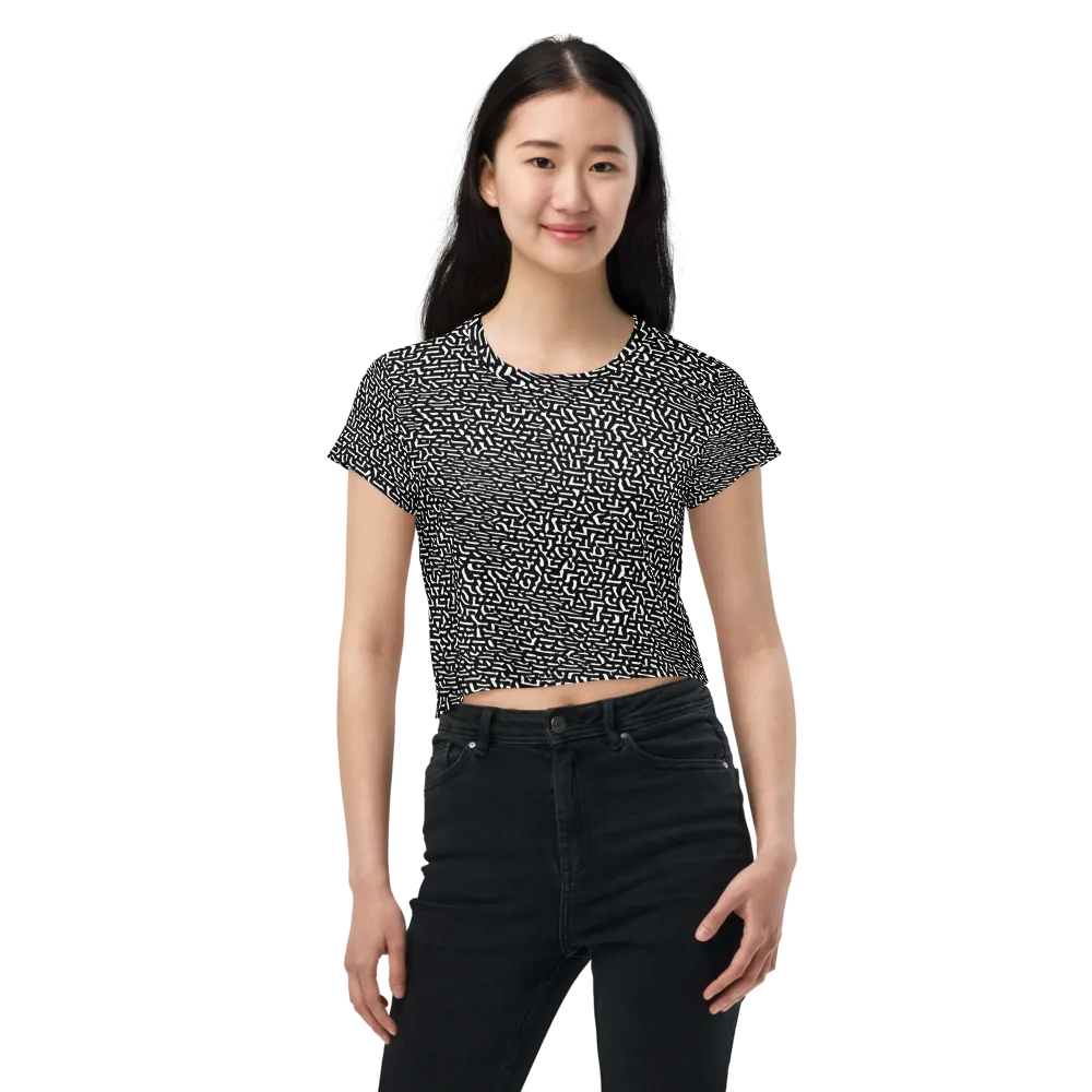 Ink Static on Crop Tee — Front