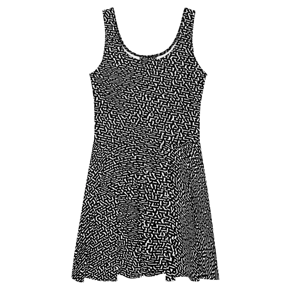 Ink Static on Skater Dress — Front