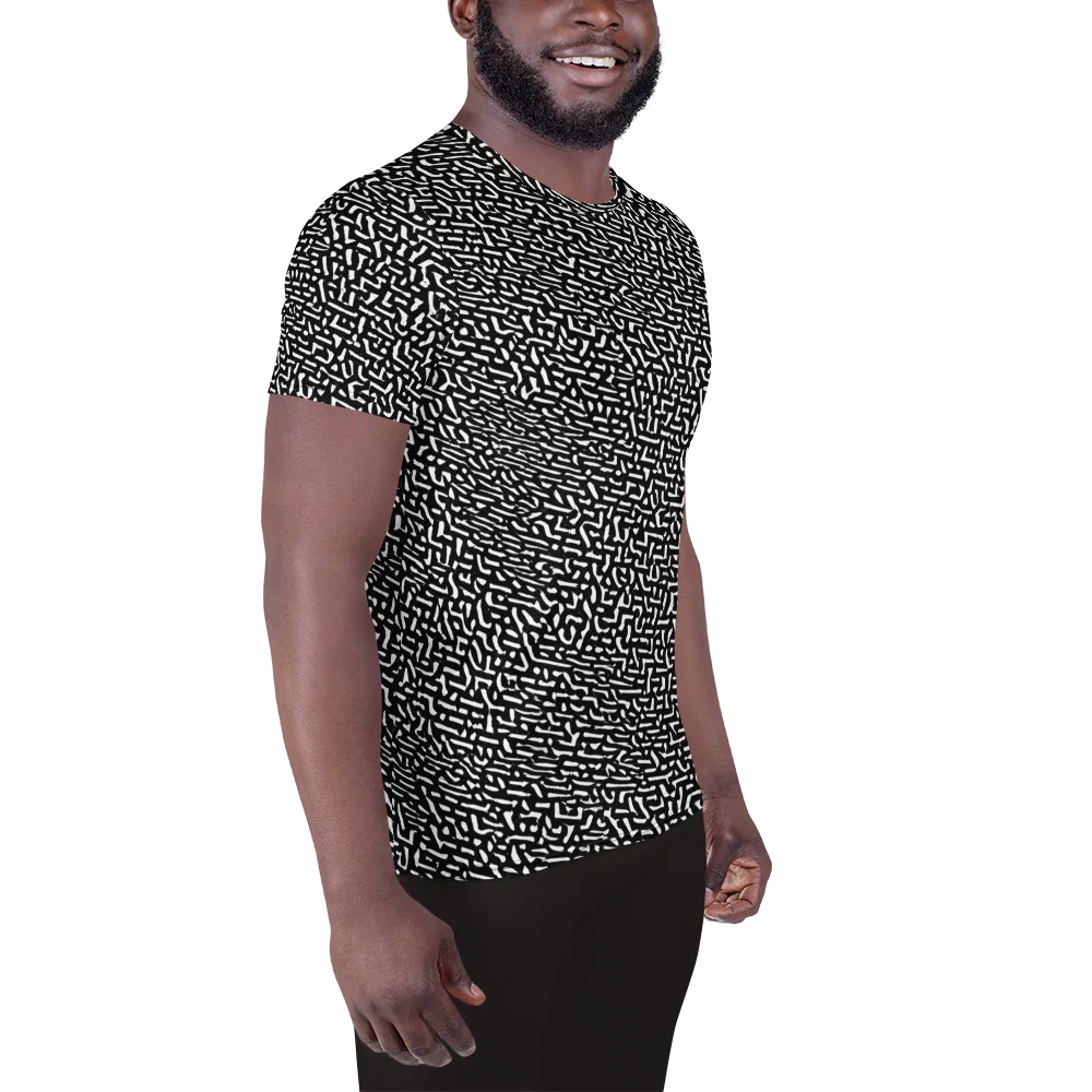 Ink Static on Men's Athletic T-Shirt — Right