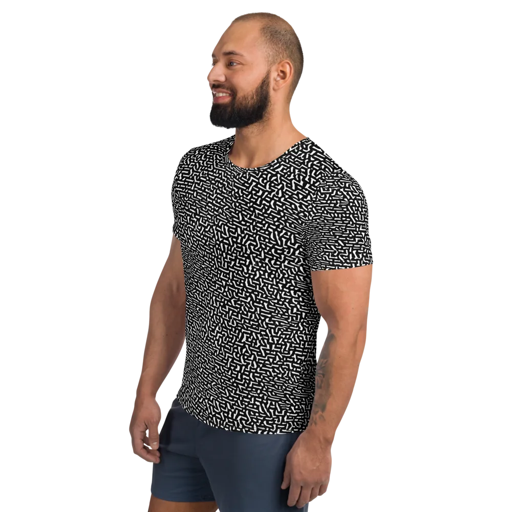 Ink Static on Men's Athletic T-Shirt — Left