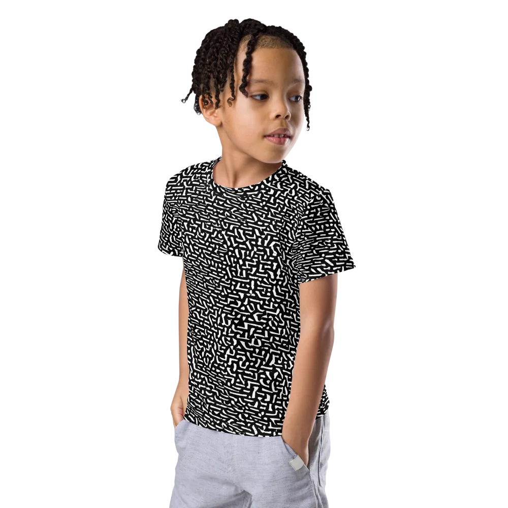 Ink Static on Kids Crew Neck T-Shirt — Left Front
