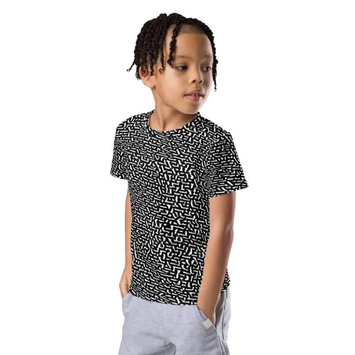 Ink Static on a Kids Crew Neck T-Shirt