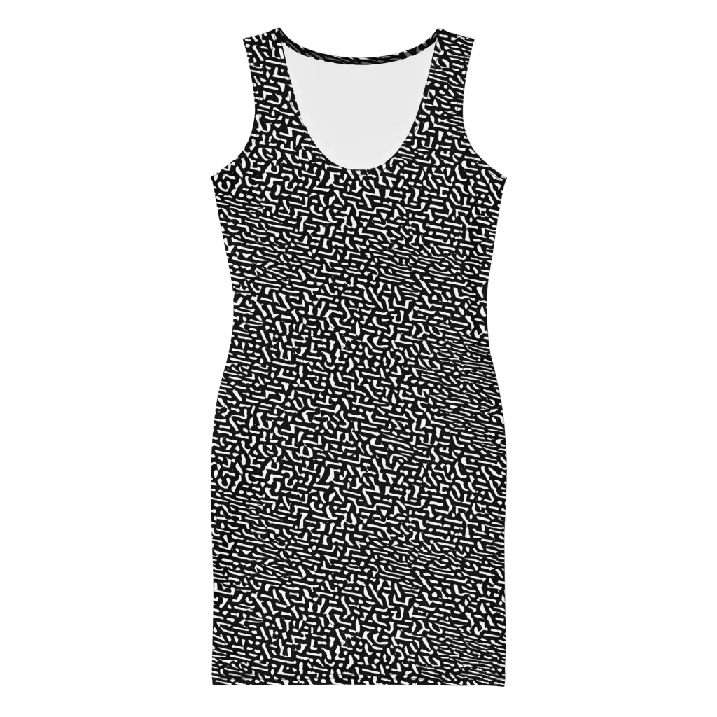Ink Static on Bodycon Dress — Front