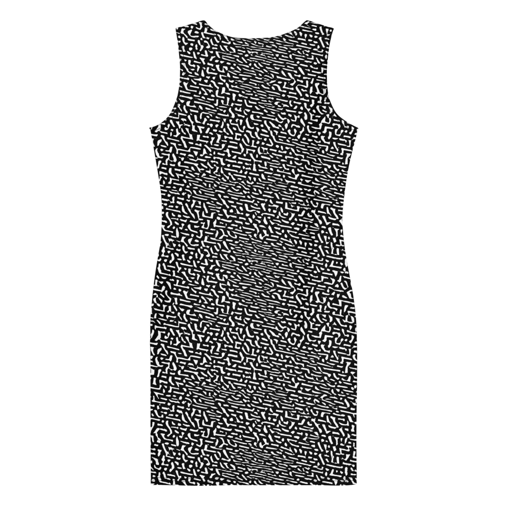 Ink Static on Bodycon Dress — Back