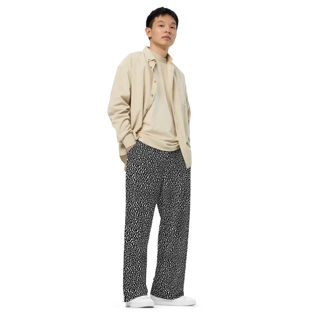 Ink Static on Wide-Leg Pants — Right Front