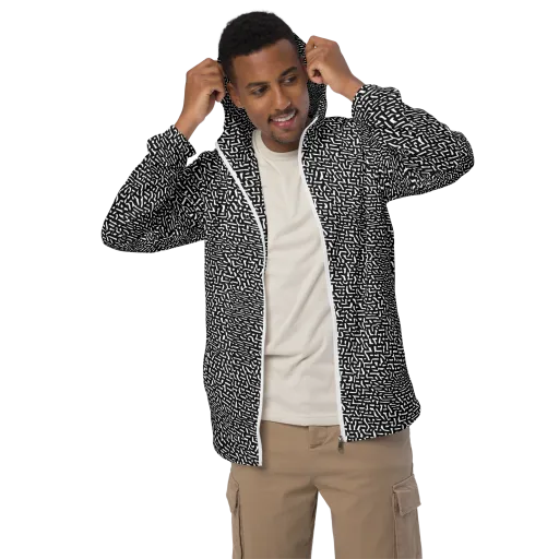 Ink Static on a Men's Windbreaker