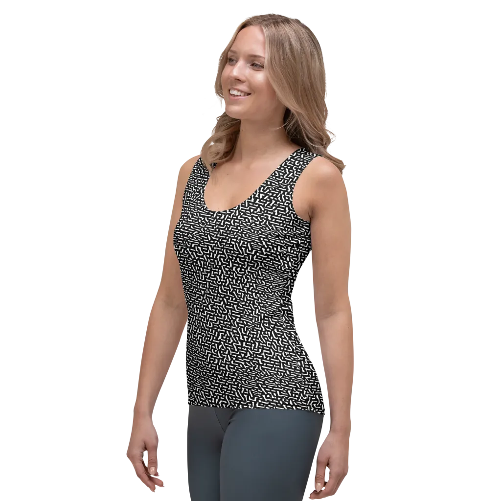 Ink Static on Women's Tank Top — Left Front
