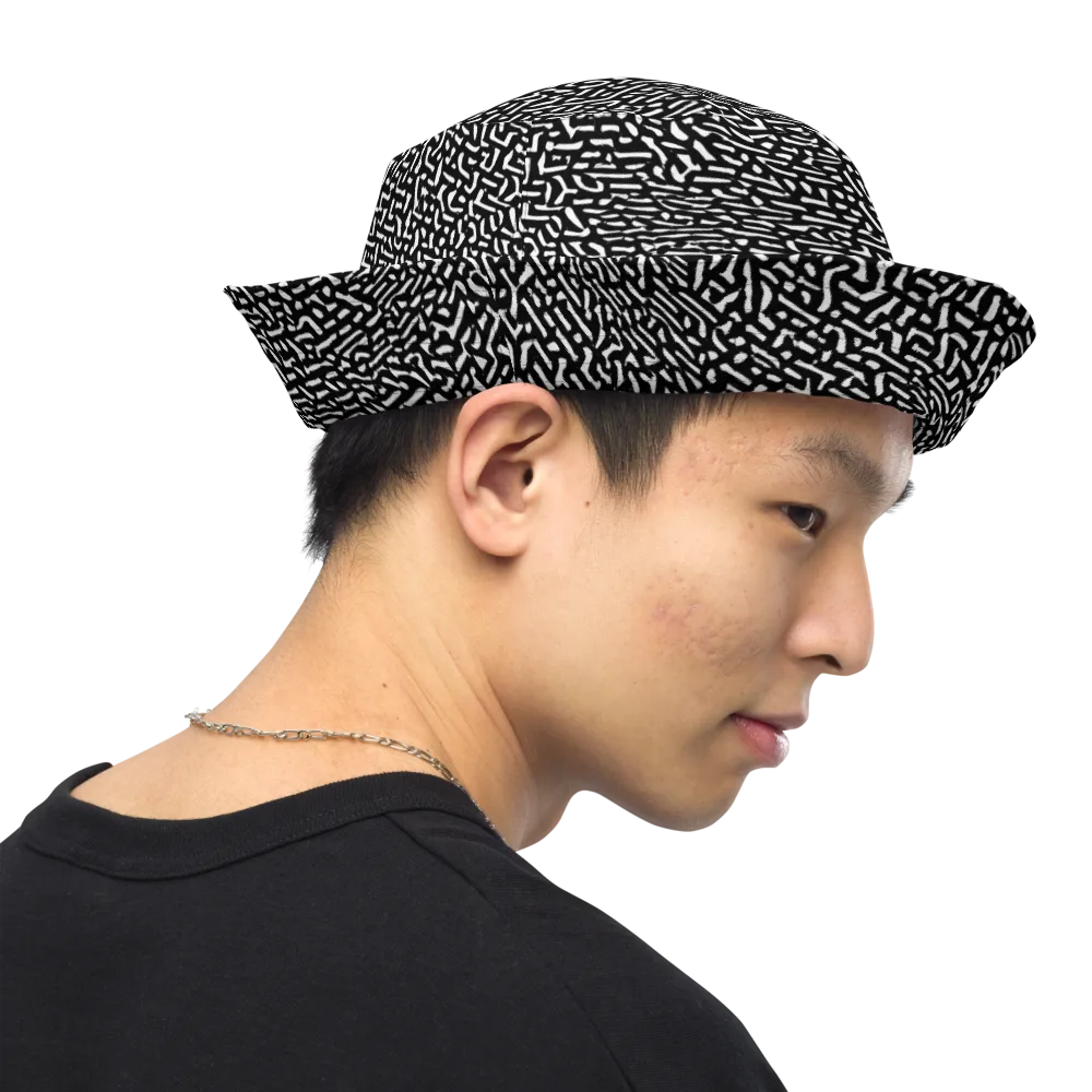 Ink Static on Reversible Bucket Hat — Right Outside