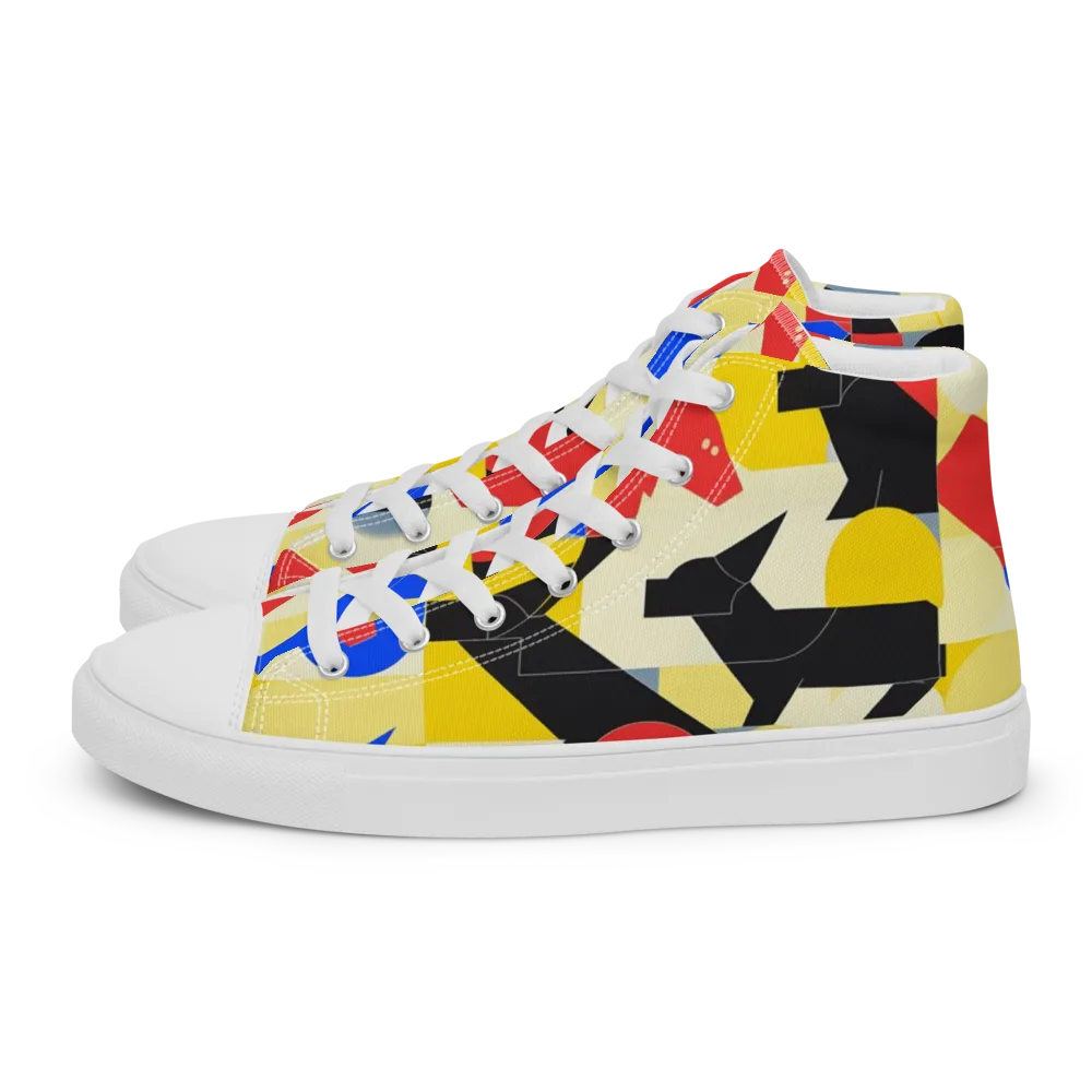 Bauhaus Wilds on Men's High Top Canvas Shoes — Left