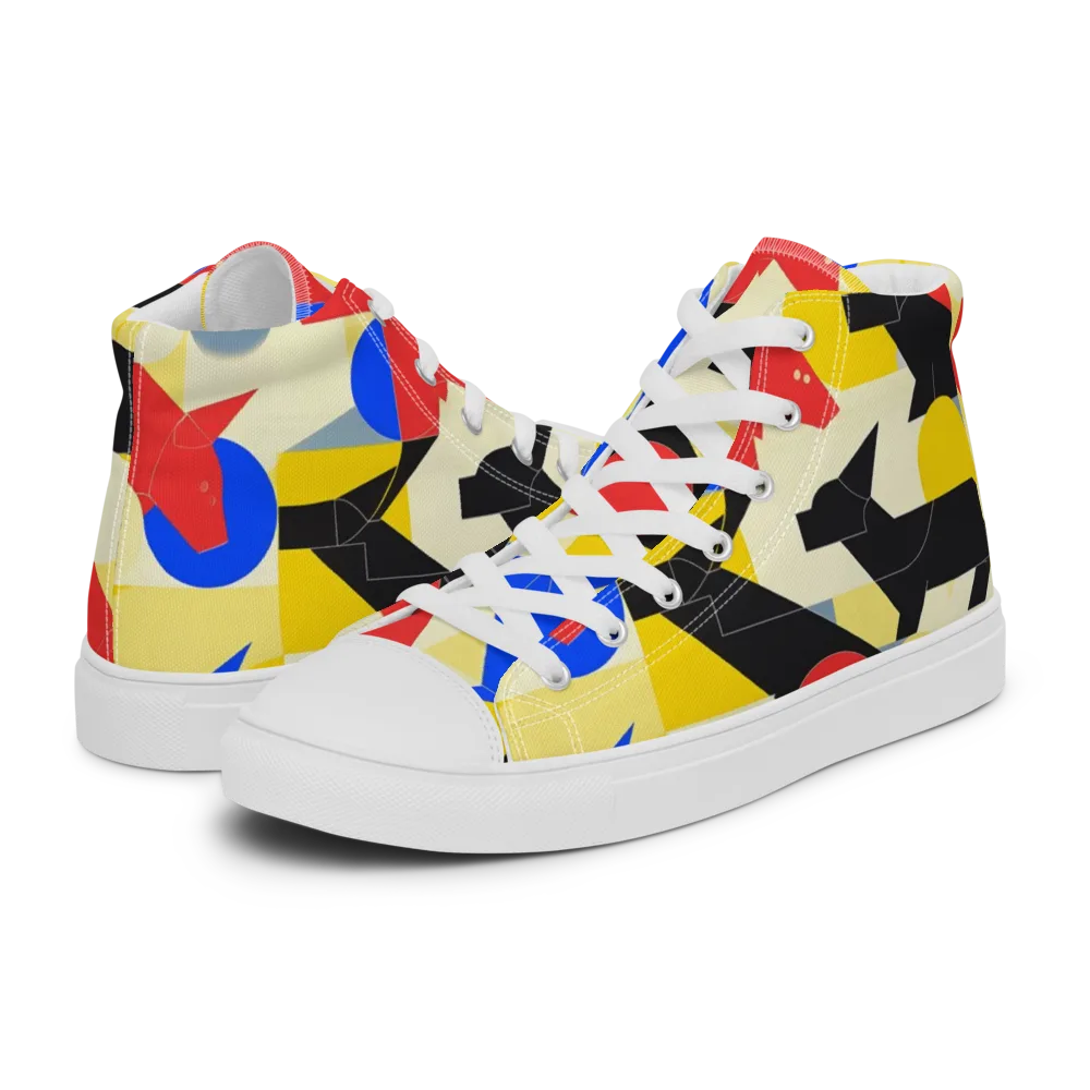 Bauhaus Wilds on Men's High Top Canvas Shoes — Left