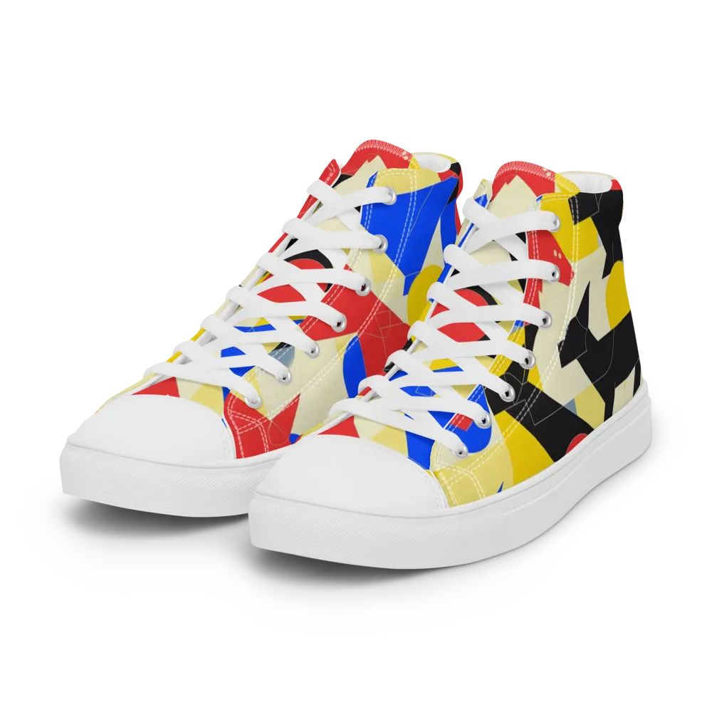 Bauhaus Wilds on Women's High Top Canvas Shoes — Left Front
