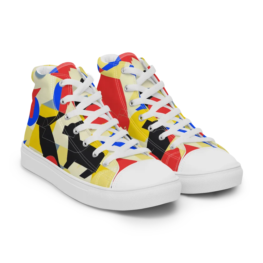 Bauhaus Wilds on Women's High Top Canvas Shoes — Right Front