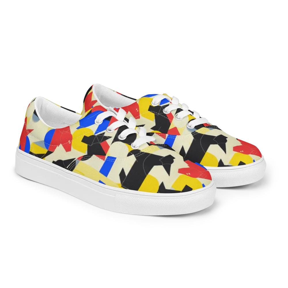 Bauhaus Wilds on Men's Lace-Up Canvas Shoes — Right Front