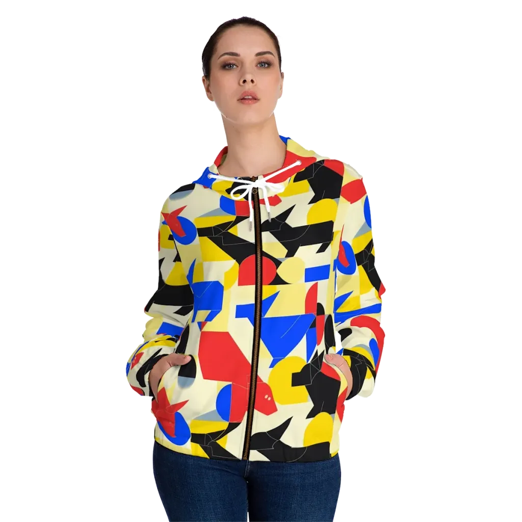 Bauhaus Wilds on Women's Full-Zip Hoodie — Front On Person