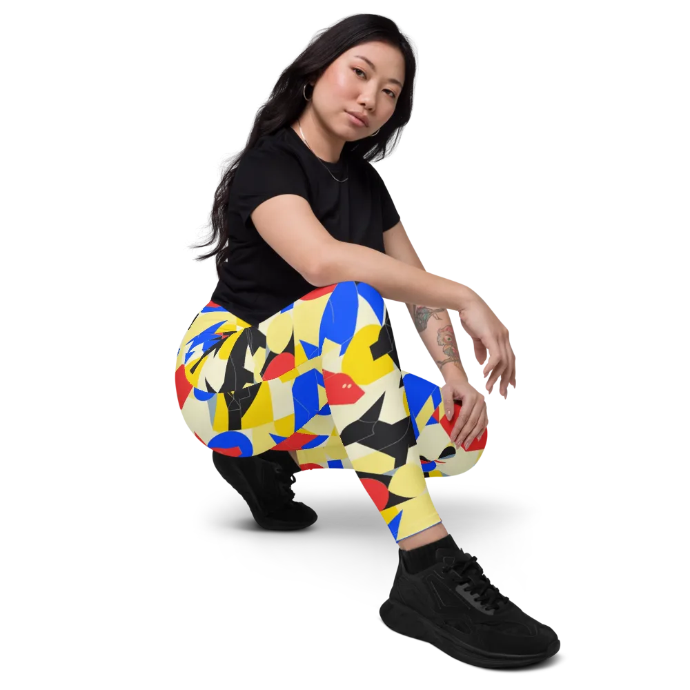 Bauhaus Wilds on Leggings with Pockets — Right Front