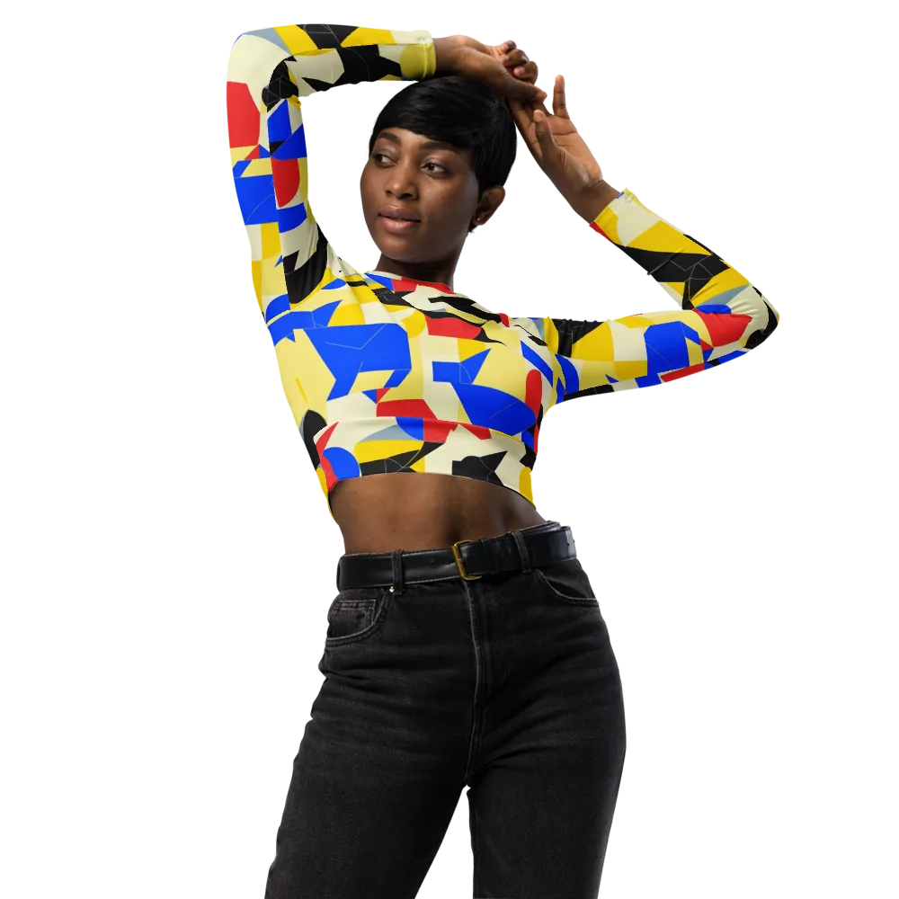 Bauhaus Wilds on Long Sleeve Crop Top — Front