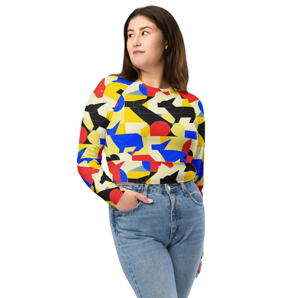 Bauhaus Wilds on Long Sleeve Crop Top — Front