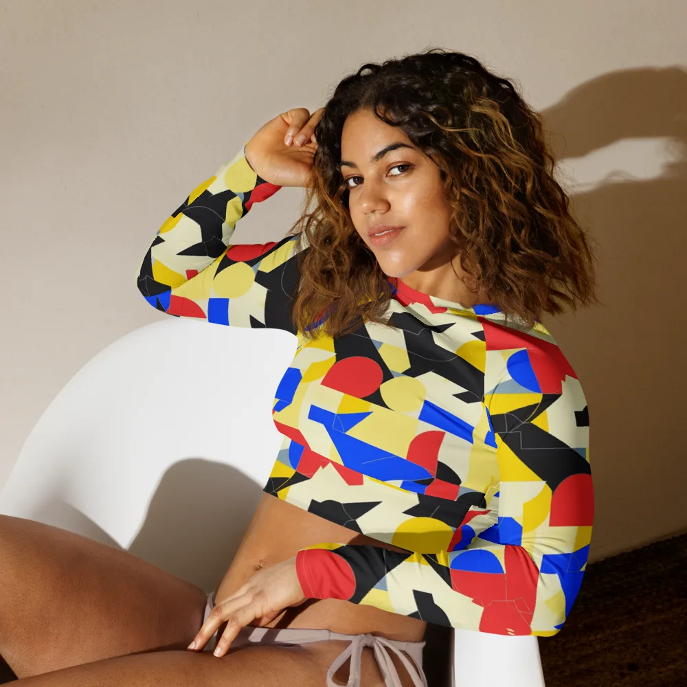 Bauhaus Wilds on Long Sleeve Crop Top — Left Front
