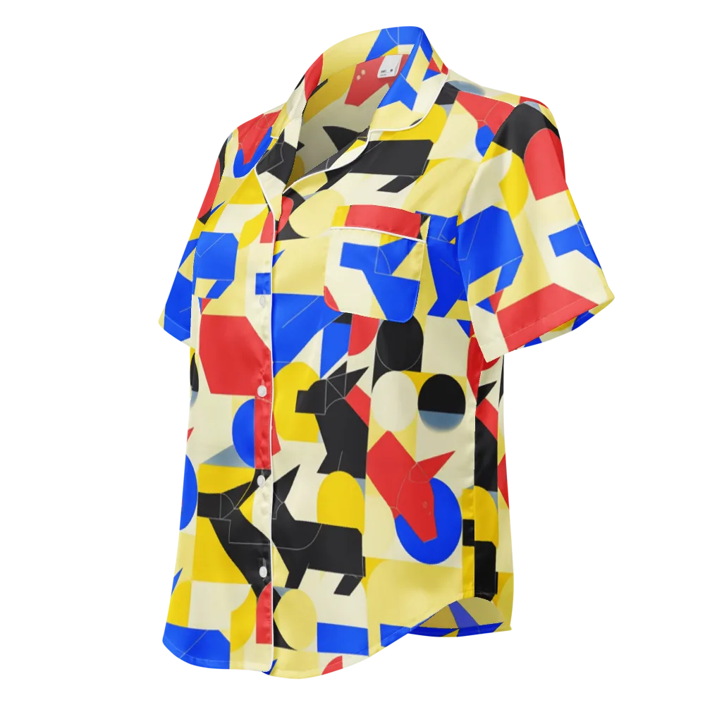 Bauhaus Wilds on Women's Short Sleeve Pajama Top — Left Front