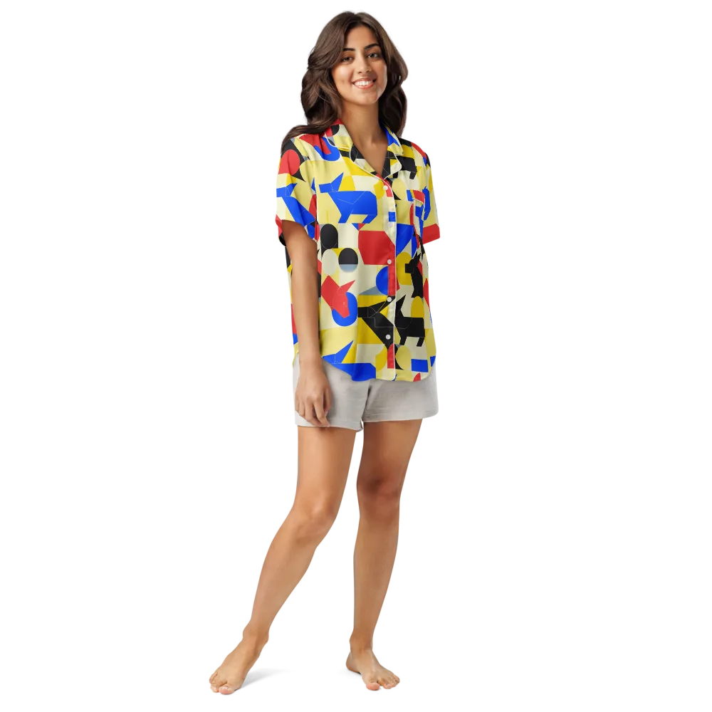 Bauhaus Wilds on Women's Short Sleeve Pajama Top — Front