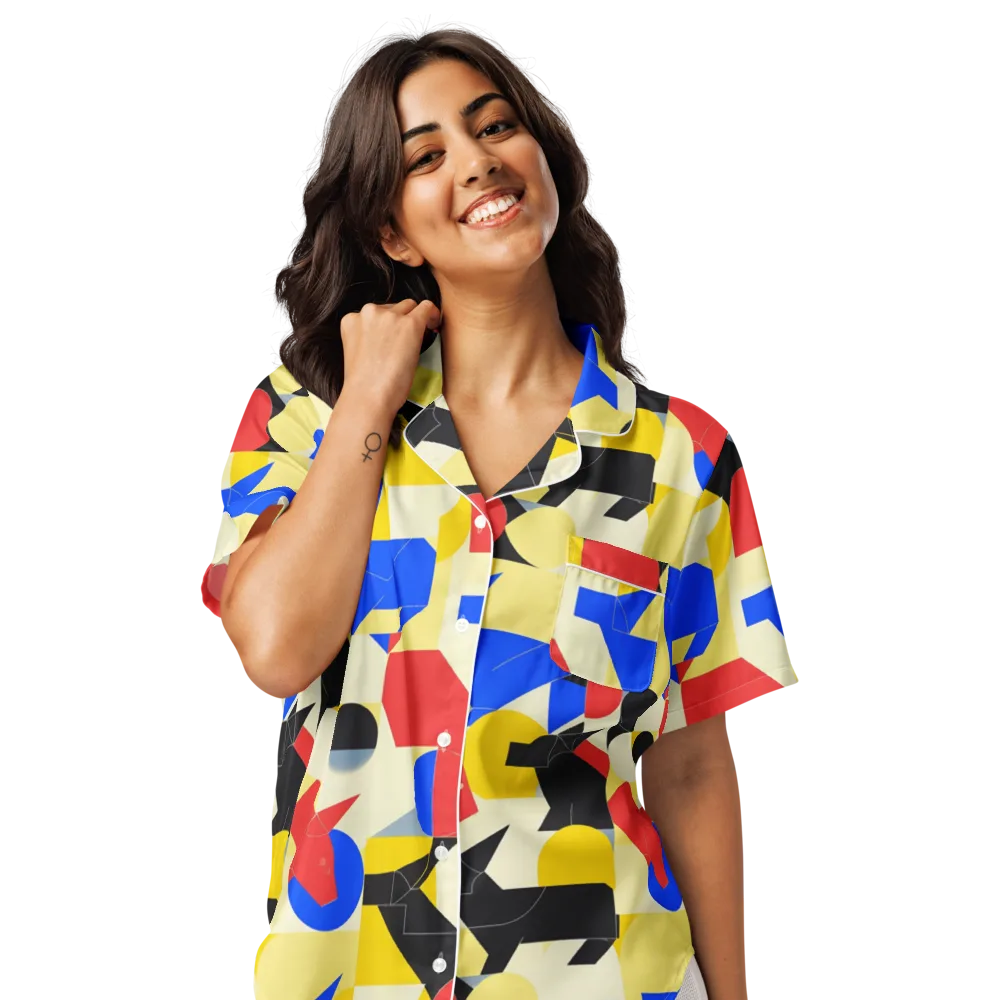 Bauhaus Wilds on Women's Short Sleeve Pajama Top — Front