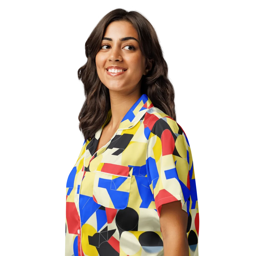 Bauhaus Wilds on Women's Short Sleeve Pajama Top — Left Front
