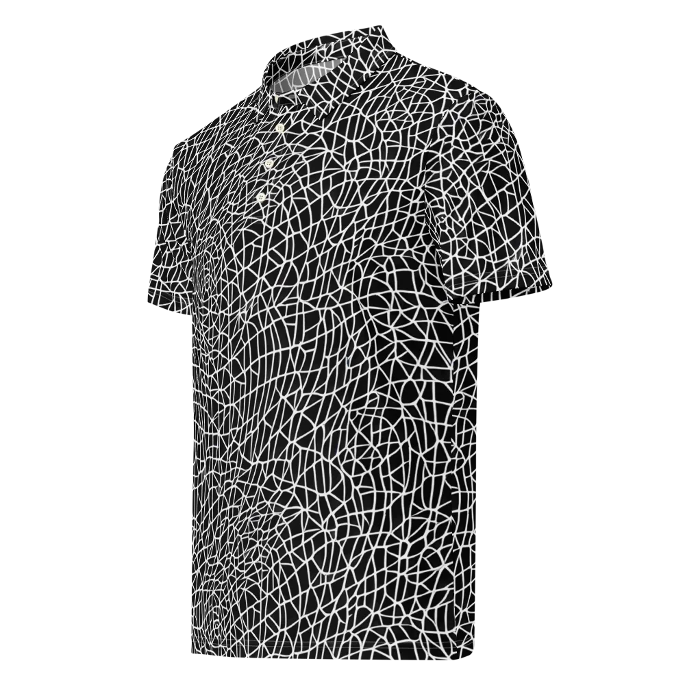 Nocturne Network on Men's Slim Fit Polo Shirt — Left Front