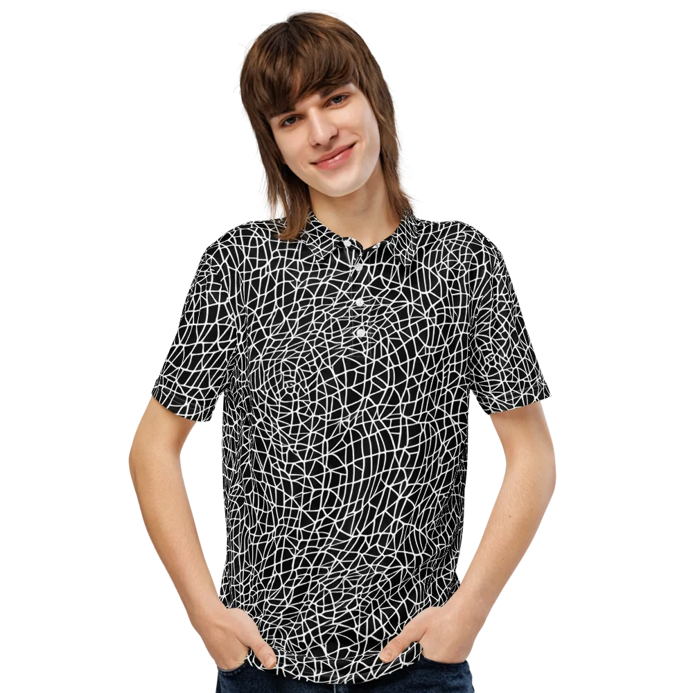 Nocturne Network on Men's Slim Fit Polo Shirt — Front