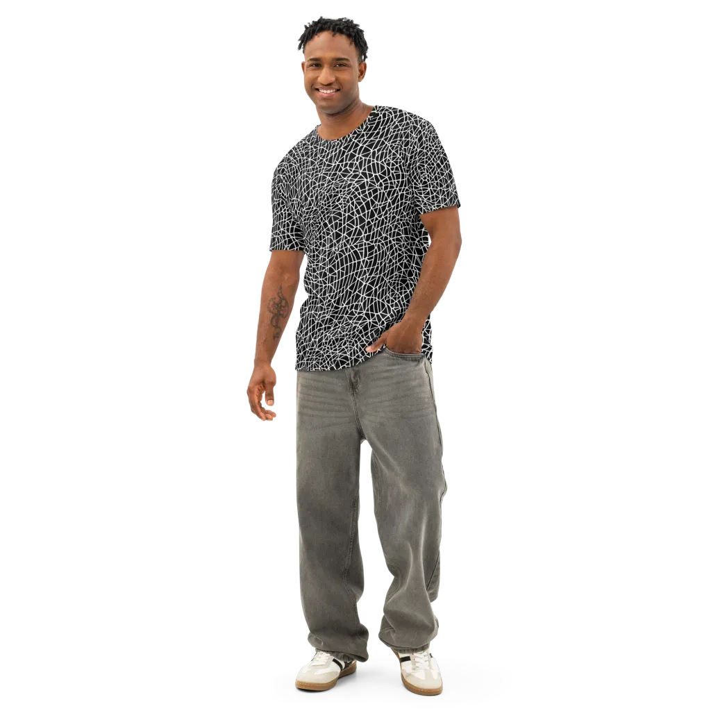 Nocturne Network on Men's Cotton Crew Neck T-Shirt — Front