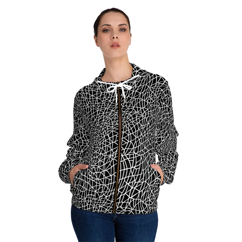 Nocturne Network on Women's Full-Zip Hoodie — Front On Person