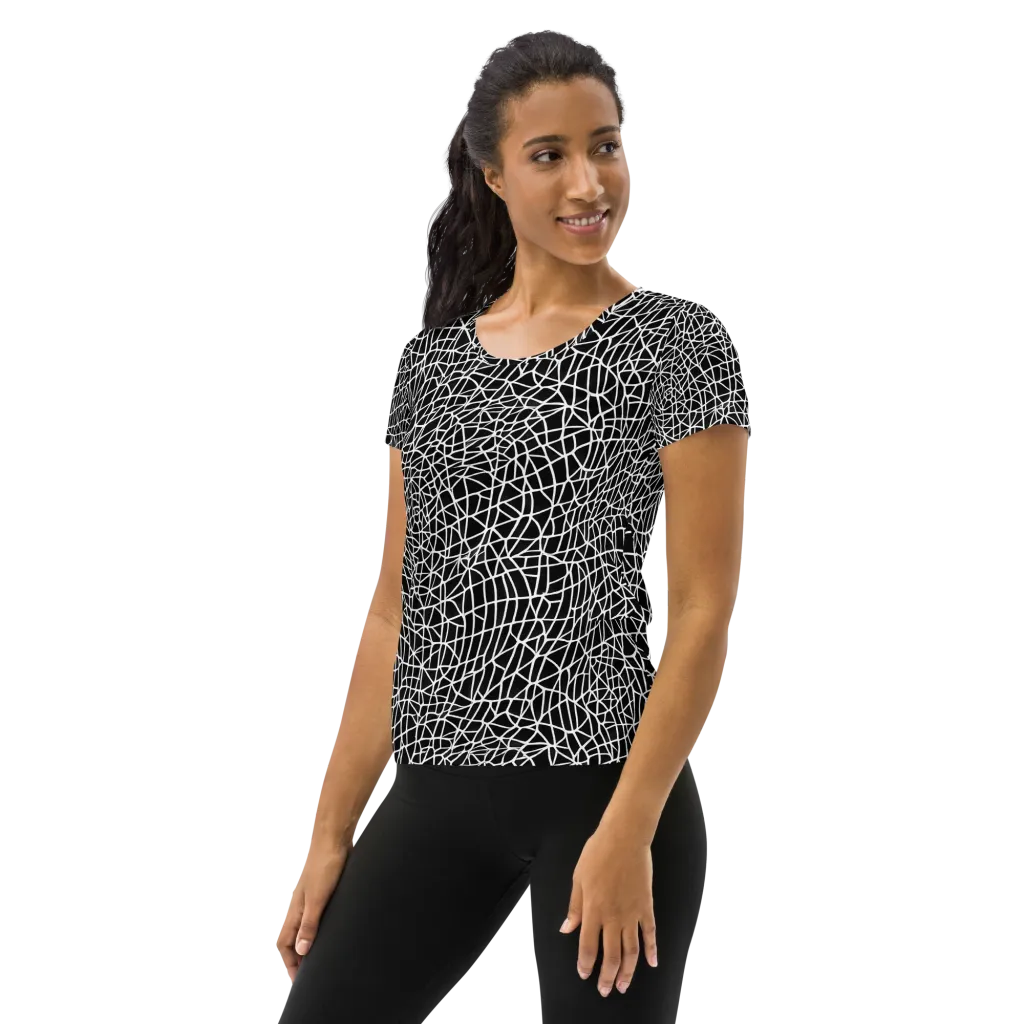 Nocturne Network on Women's Athletic T-Shirt — Left