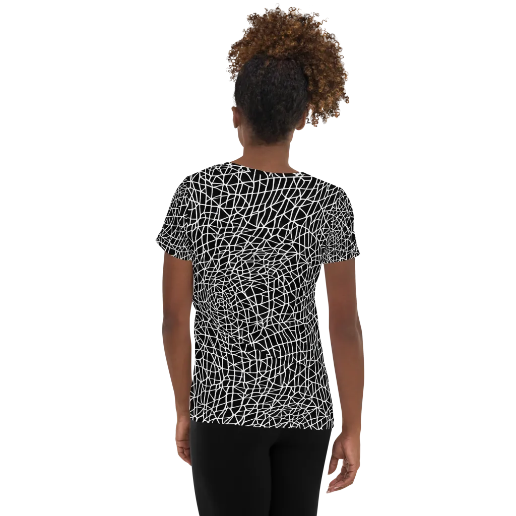 Nocturne Network on Women's Athletic T-Shirt — Back