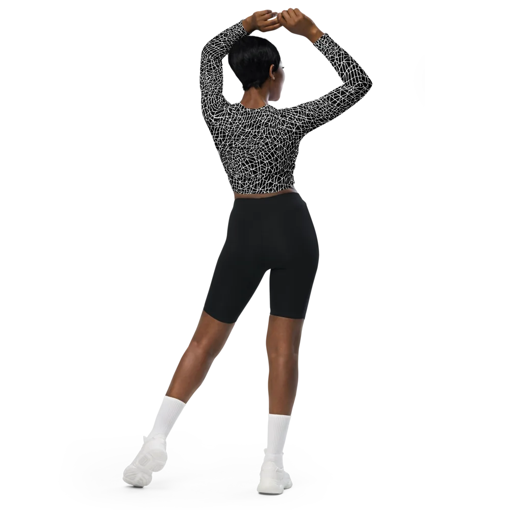 Nocturne Network on Long Sleeve Crop Top — Back