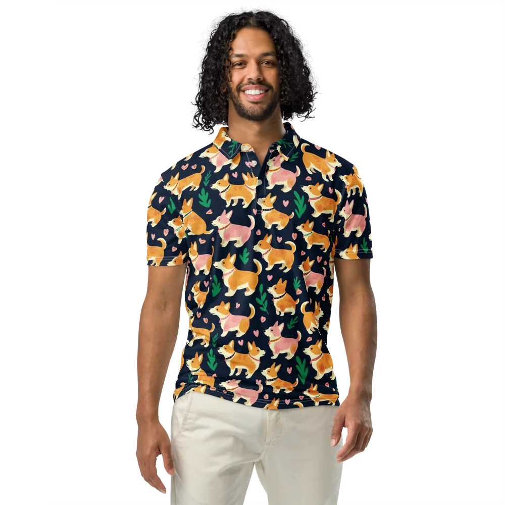 Paws And Petals on Men's Slim Fit Polo Shirt — Front