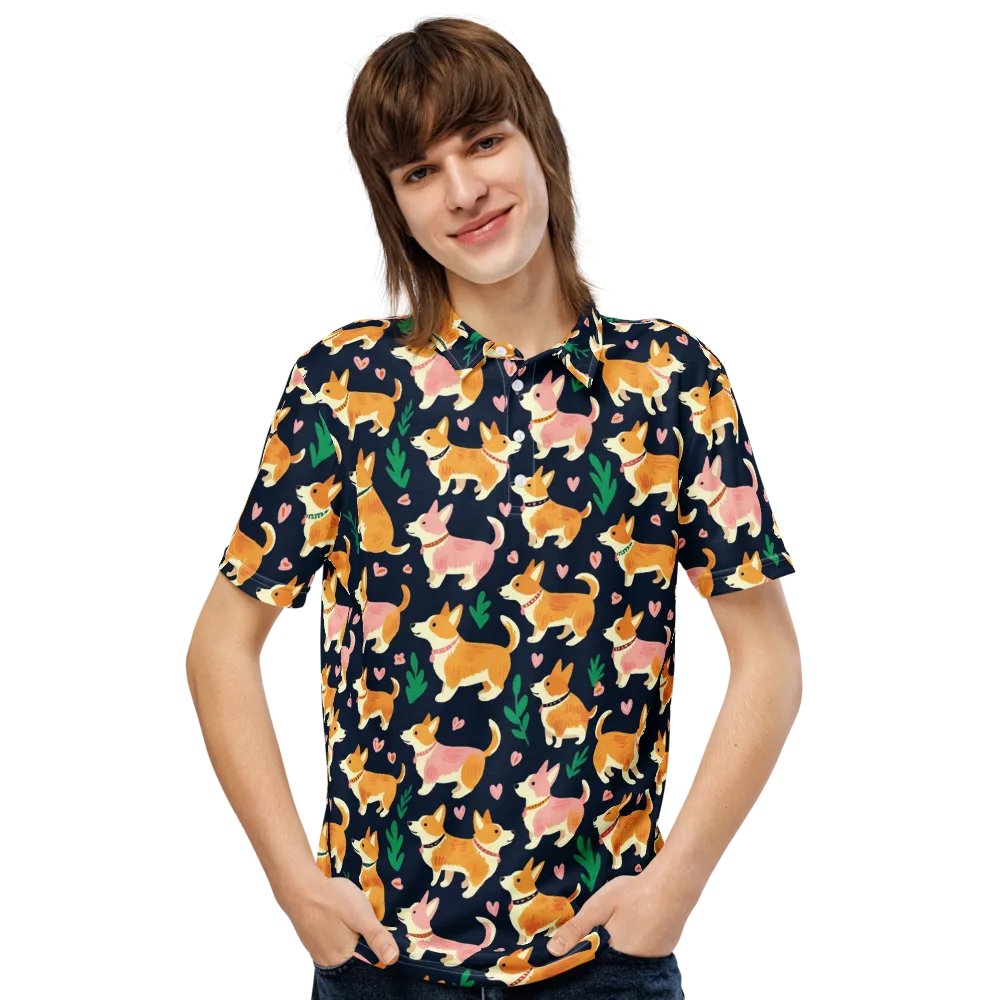 Paws And Petals on Men's Slim Fit Polo Shirt — Front