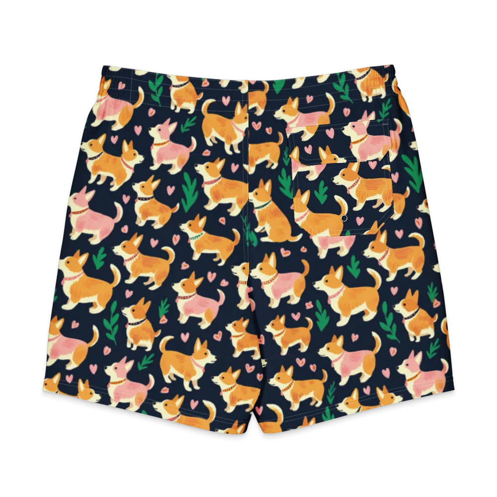 Paws And Petals on Men's Board Shorts — Back